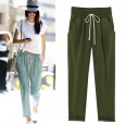 Large size women's summer new loose thin section nine points pants 0 pounds fat mm casual harem pants were thin women's pants