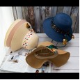 Hat female wild sunshade sunscreen foldable scarf streamer straw hat sun hat seaside travel beach
