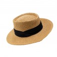 Temperament casual straw hat female summer seaside weave wide-brimmed flat-top straw hat sunscreen shade vacation