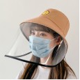 Anti-droplet smile face fisherman hat dustproof isolation transparent cover face full face protection men and women