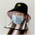 Anti-droplet smile face fisherman hat dustproof isolation transparent cover face full face protection men and women