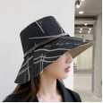 Spring and summer new travel fisherman hat female black simple sun hat wild belt buckle sunscreen sun hat