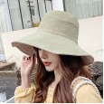 Embroidered letters simple fashion sun hat female summer new style double-sided anti-UV fisherman hat
