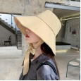 Fisherman hat female spring and summer thin section wide eaves cute wild foldable lace sun hat