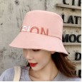 New fashion hat female summer simple letter embroidery fisherman hat outdoor travel beach sun hat