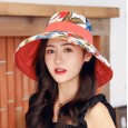 Summer new cotton and linen double-sided wear fisherman hat female outdoor sunscreen sun hat literary lattice pot hat