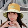 Spring and summer new sunscreen hat female trend color matching letter basin hat shade fisherman hat tide shade cloth hat