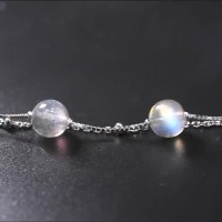 925 Sterling Silver Moonstone Bracelet Mori Natural Bead Double Bracelet Girl Heart Bracelet