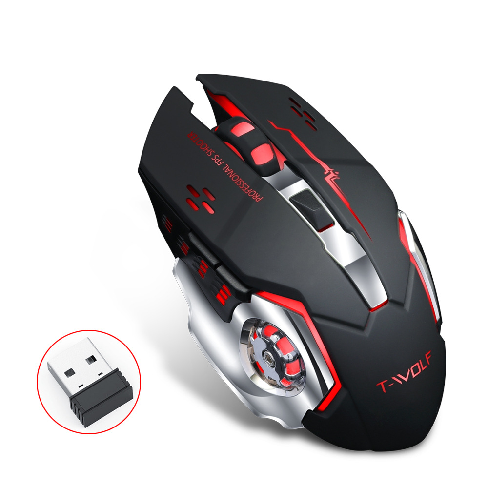 The new Q13 wireless mouse 2.4GH charging mute 4 files game office home mouse colorful glow