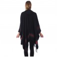 Ms. Thickened Color Strips Imitation Cashmere Jacquard Shawl Dual-purpose Office Warm Hooded Cape