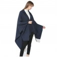 Solid color imitation cashmere split shawl warm monochrome cloak plain cloak