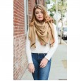Autumn and winter new hot selling single color side acrylic large square towel thick warm scarf shawl