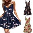 New spring and summer sexy temperament women's adjustable strap V-neck princess dress dress beach skirt