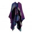 Autumn and winter scarf wild lattice ladies travel shawl imitation cashmere national wind split thickening cloak