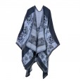 Autumn and winter scarf wild lattice ladies travel shawl imitation cashmere national wind split thickening cloak