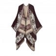 Ms. Feng autumn and winter thickened small flowers warm imitation cashmere shawl cloak