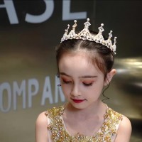 Children's crown headdress princess girl crown crystal big hair hoop ice pink romance children birthday hair accessories