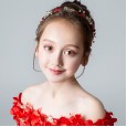 Children's red exquisite headdress flower girl wedding accessories girls birthday cute headband catwalk show wild hair accessories