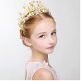 Children's princess dress accessories crown flower girl wedding wedding hair accessories crown wreath girl birthday performance headdress
