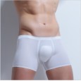 Men's body-shaping breathable ice silk seamless boxer pants solid color low waist sweat-absorbent green men's belly shaping underwear