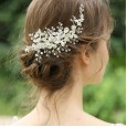 J6163 bridal headdress rhinestone hairpin wedding side clip handmade wedding jewelry design hair accessories new