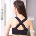 New product front buckle vest cross beautiful back large size bra without steel ring thin underwear women gather together bra