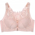 New bra without steel ring c cup lace gathered adjustable underwear front buckle beautiful back large size bra