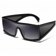 The new one-piece big square sunglasses female tide personality steel ball punk sunglasses glasses men S9051