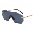 New integrated frameless sunglasses men and women models big frame sunglasses trend glasses S17017