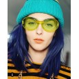 New transparent candy color oval sunglasses female tide colorful particle lens fashion street shot sunglasses male S8013