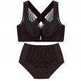 New front buckle vest style large size bra set cross beauty back gather bra adjustment type push up lingerie