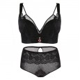 New lace-free steel ring sexy large size bra set thin section fat mm gather adjustment type underwear