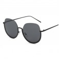 New round half frame sunglasses female tide personality round face sunglasses sunglasses S90