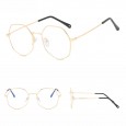 Myopia glasses female tide retro gold wire polygon plain face round eye frame male F8009