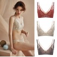 Takaland new style large size ultra-thin cup bra sexy lace beautiful back seamless underwear ladies no steel ring bra