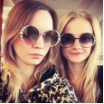 New ladies round fashion sunglasses trend temperament pearl embellished sunglasses metal frame sunglasses