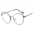 Tide metal cat eye flat mirror female retro Harajuku style myopia glasses frame student frame F8008