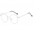Tide metal cat eye flat mirror female retro Harajuku style myopia glasses frame student frame F8008
