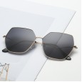 New fashion polygon oversized frame sunglasses men and women round face color film sunglasses simple wild glasses S9016
