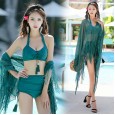 Women's three-piece swimsuit new beach hot spring vacation bikini swimsuit ladies split conservative swimsuit