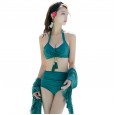 Women's three-piece swimsuit new beach hot spring vacation bikini swimsuit ladies split conservative swimsuit