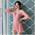 New swimsuit female cover belly slimming one-piece swimsuit small chest gathered conservative swimsuit hot spring swimsuit