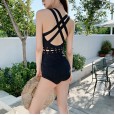One-piece swimsuit female new cover belly slim sexy steel plate gathered swimsuit female solid color hot spring swimsuit female