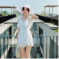 New style one-piece swimsuit female fairy fan cover belly slim thin chest gathered sexy hot spring swimsuit female