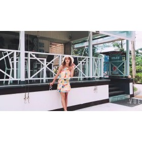 Swimsuit new one-piece skirt swimsuit female small chest gather sexy backless cover belly hot spring swimsuit