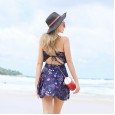 Swimsuit new one-piece skirt swimsuit female small chest gather sexy backless cover belly hot spring swimsuit