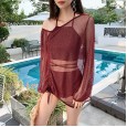 Swimsuit female new cover belly slimming hot spring swimsuit female sense small chest conservative split swimsuit three piece