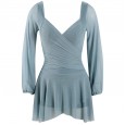New solid color hot spring one-piece swimsuit female slim skirt swimsuit ladies conservative swimsuit