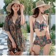 Female swimsuit new split body cover belly slimming conservative swimsuit fashion printed hot spring swimsuit