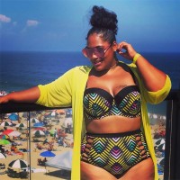New bikini high waist fat woman XL swimsuit hollow